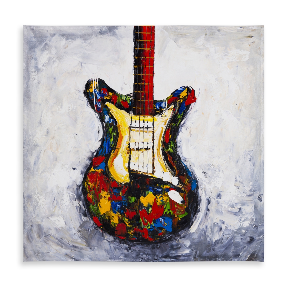 Picture of Begin Home Decor C1TC5858Z2PEWZ 58 x 58 in. Colorful Guitar Tablecloth - Indoor & Outdoor Living Room Decor