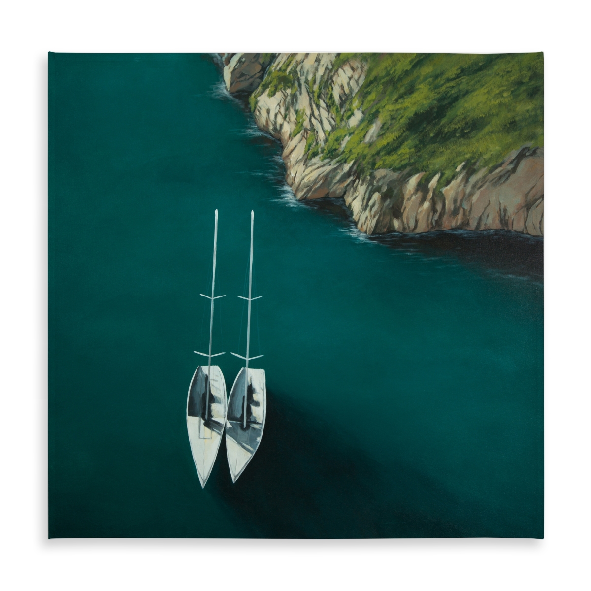 Picture of Begin Home Decor C1TC5858LKN5C5 58 x 58 in. Smooth Sailing Boat Bedroom Blue Tablecloth - Indoor & Outdoor Decor