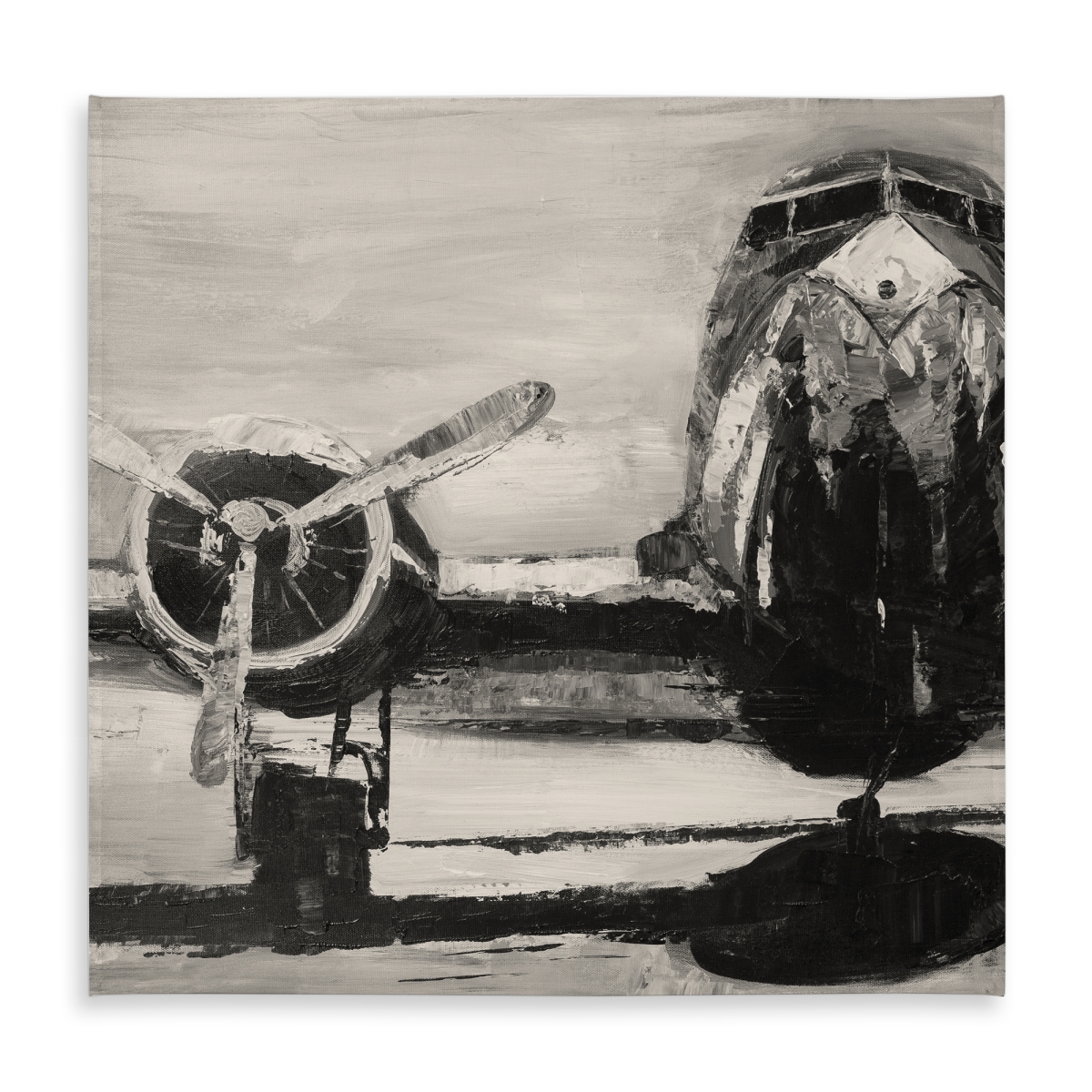 Picture of Begin Home Decor C1TC5858OZGXC1 58 x 58 in. Sepia Airplane Tablecloth - Indoor & Outdoor White Decor