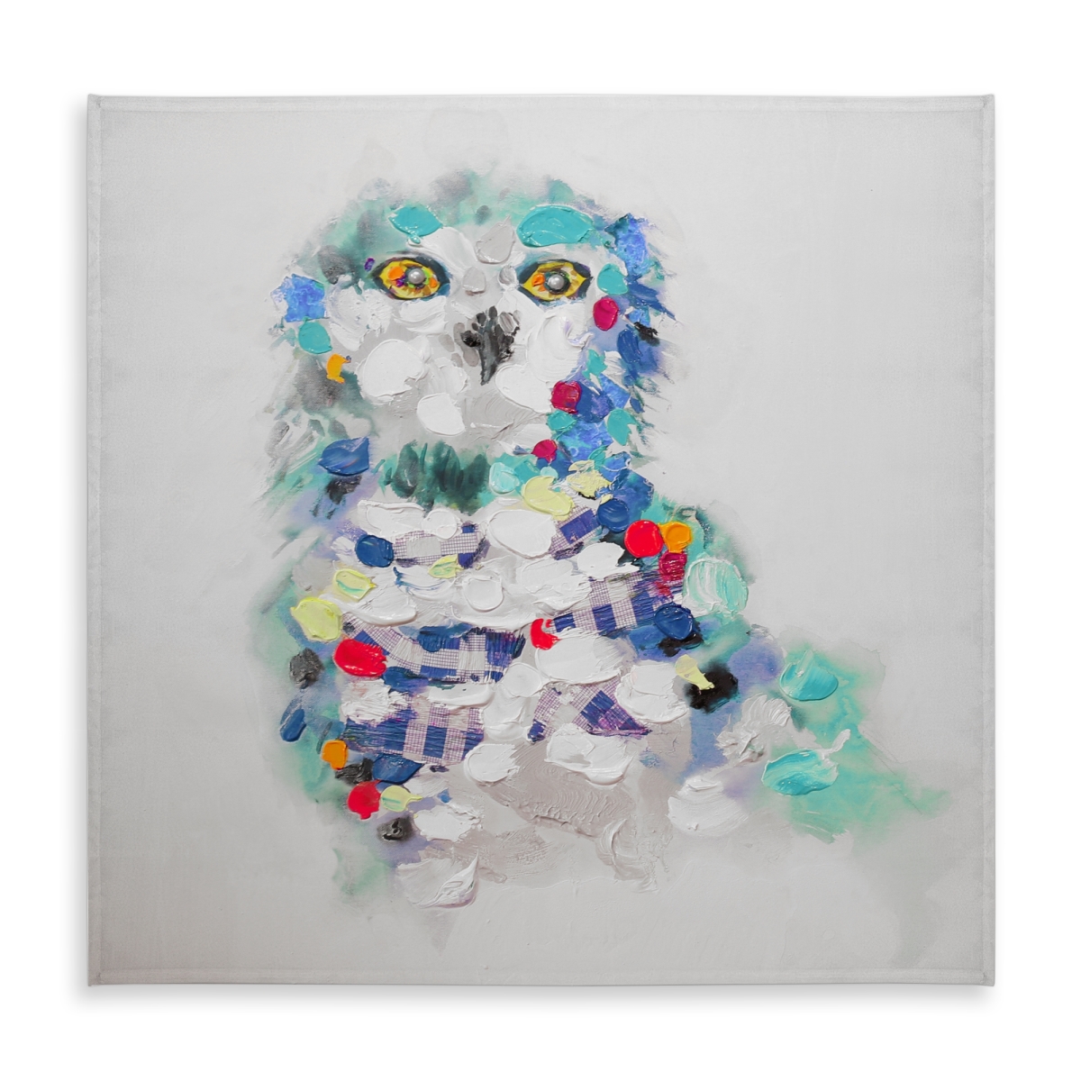 Picture of Begin Home Decor C1TC5858R4ZLGP 58 x 58 in. Abstract Owl Tablecloth - Wildlife Decor for Indoor Outdoor Use