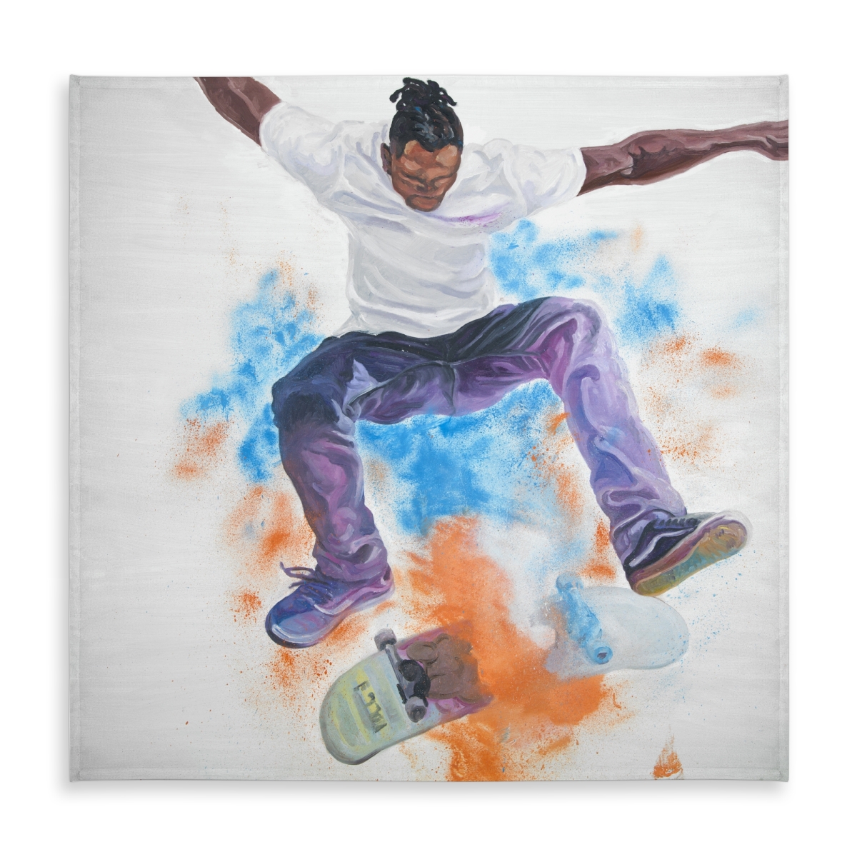 Picture of Begin Home Decor C1TC5858V7NOX4 58 x 58 in. Blue Skater Tablecloth - Sports & Games Decor - Indoor & Outdoor