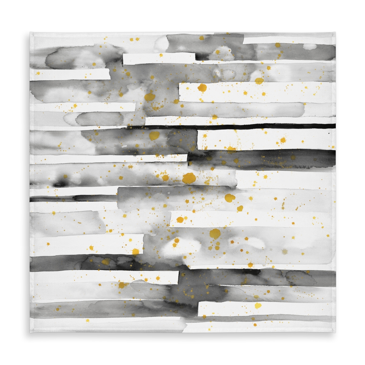 Picture of Begin Home Decor C1TC5858JQFCJV 58 x 58 in. Abstract White Tablecloth - Black Stripes & Gold Splash Decor