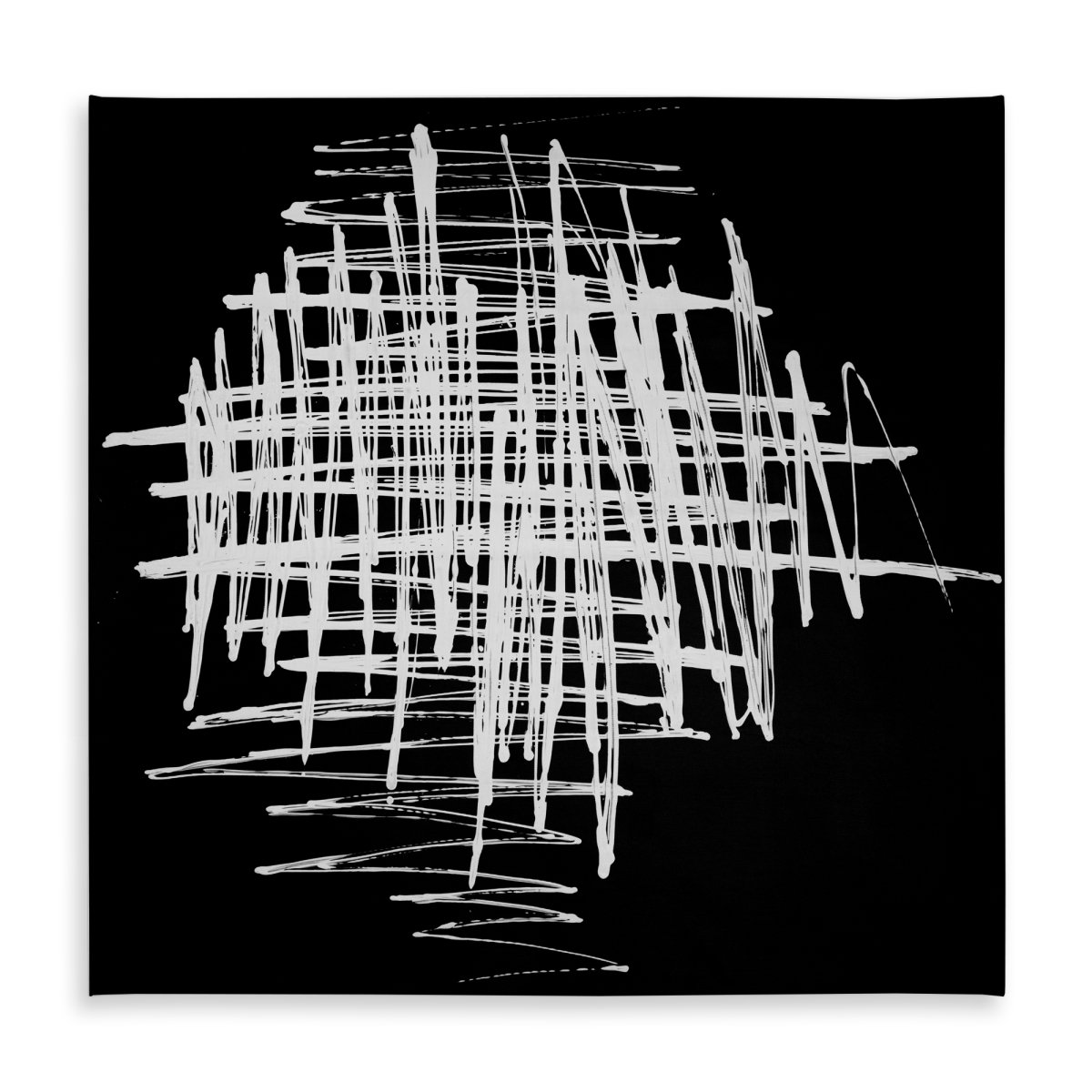 Picture of Begin Home Decor C1TC5858WG7ZET 58 x 58 in. White Shapes Minimalist Tablecloth - Contrast - Indoor & Outdoor