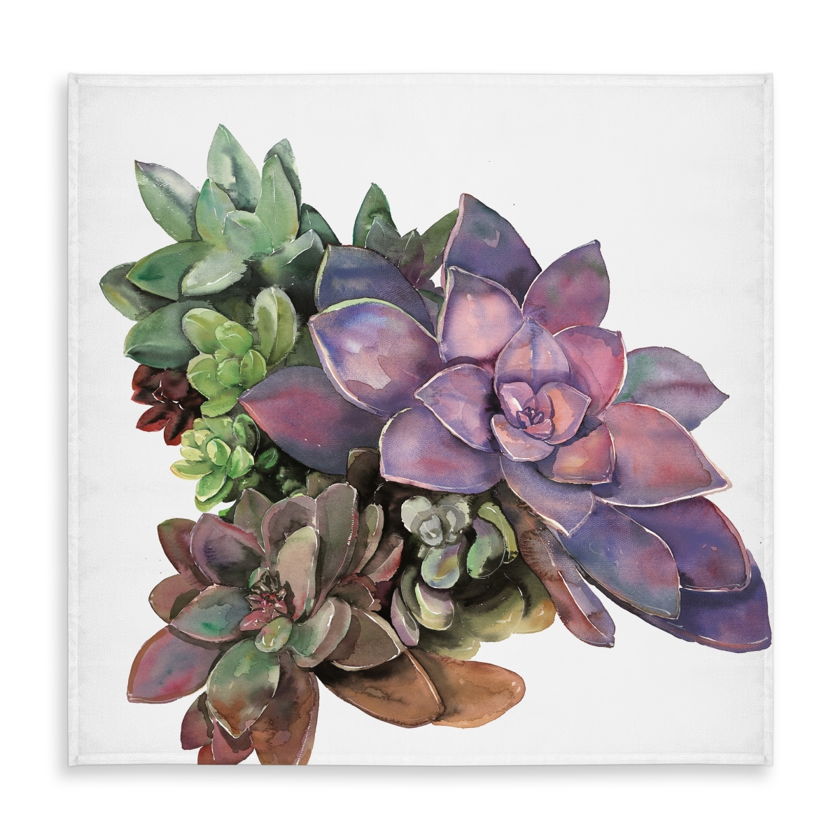 Picture of Begin Home Decor C1TC5858PRZ4NM 58 x 58 in. Modern Purple Floral Tablecloth - Succulent Plant Decor