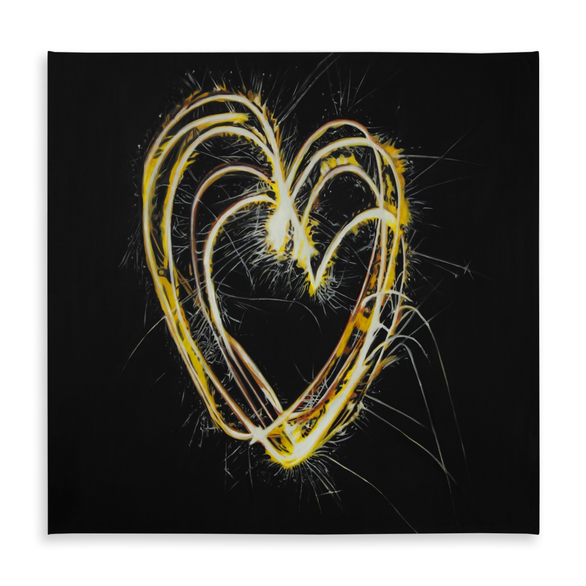 Picture of Begin Home Decor C1TC5858YVOPVG 58 x 58 in. Fireworks Heart Retro Tablecloth - Indoor & Outdoor Home Decor