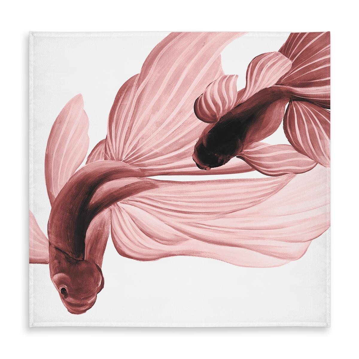 Picture of Begin Home Decor C1TC5858OAALD0 58 x 58 in. White Tablecloth - Red Betta Fish Design for Indoor & Outdoor Use