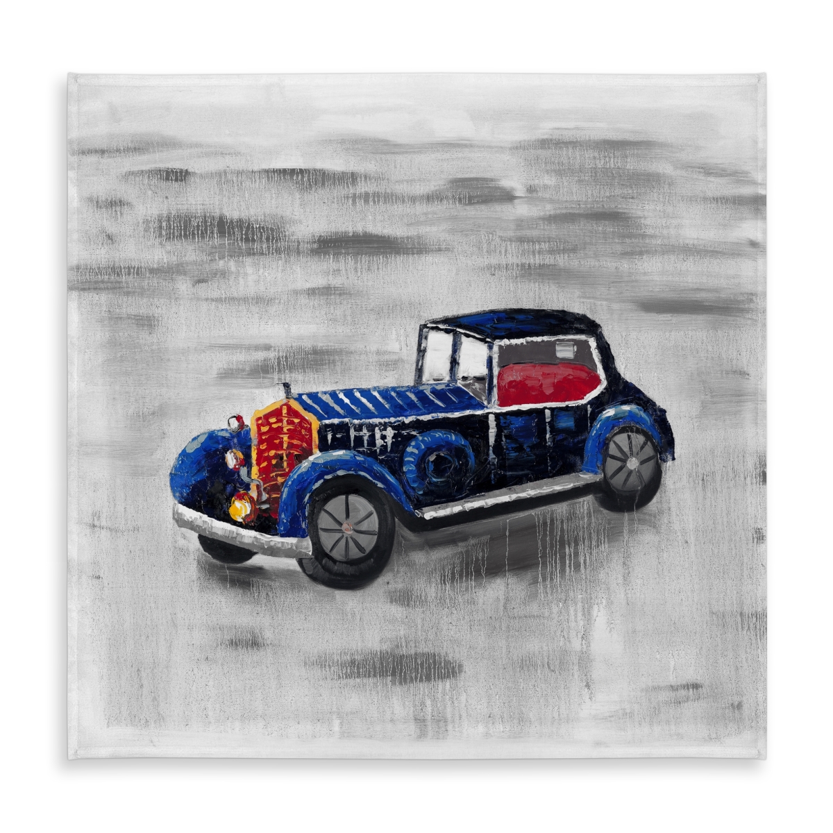 Picture of Begin Home Decor C1TC5858BM0CIT 58 x 58 in. Vintage Blue Toy Car Tablecloth - Indoor & Outdoor Decor