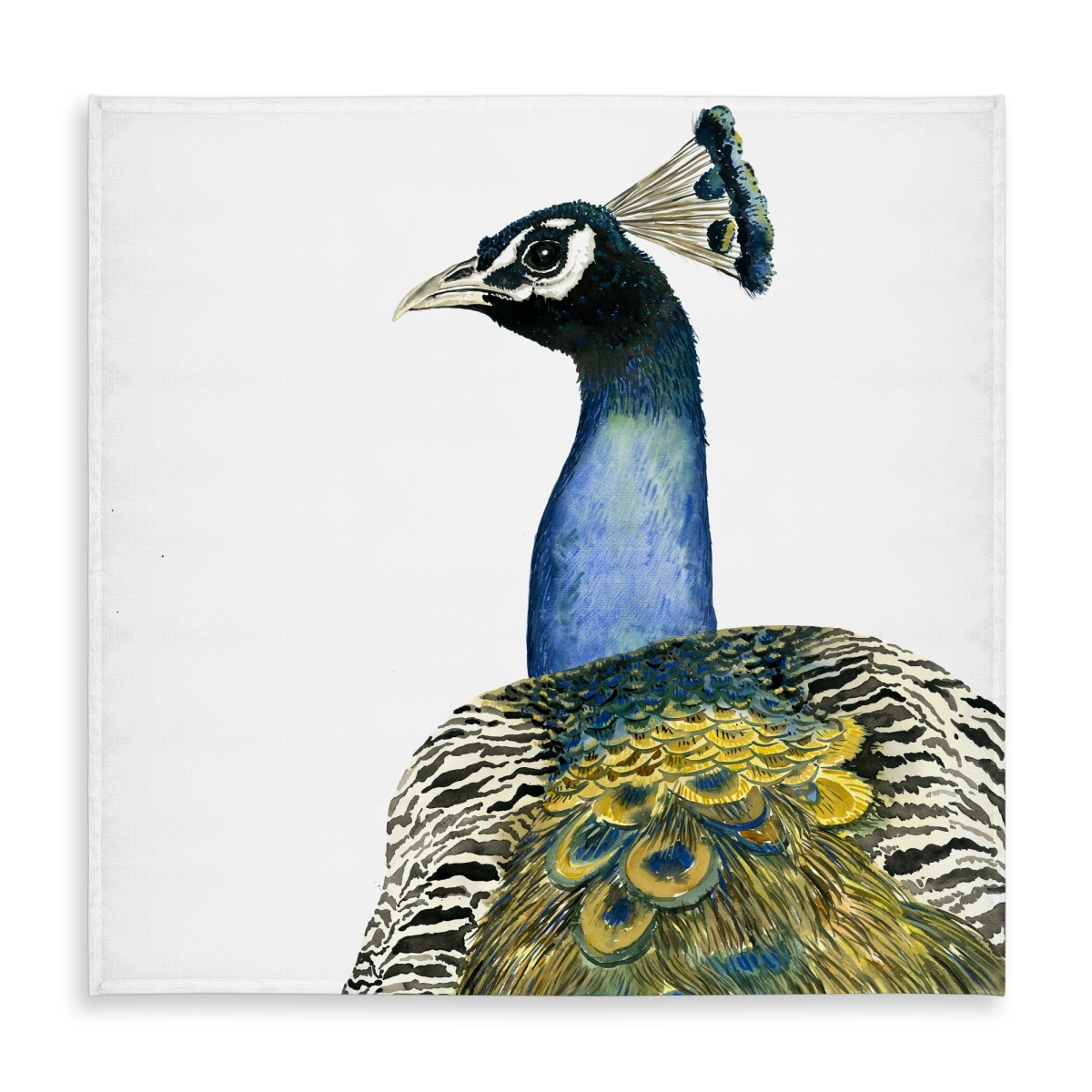 Picture of Begin Home Decor C1TC5858UNCJUJ 58 x 58 in. Watercolor Peacock Bohemian Tablecloth - Indoor & Outdoor Decor
