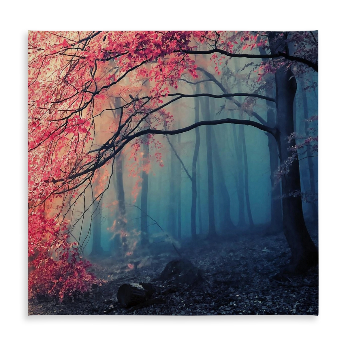 Picture of Begin Home Decor C1TC5858WH8VQX 58 x 58 in. Pink Leaves Tablecloth - Indoor & Outdoor Home Decor