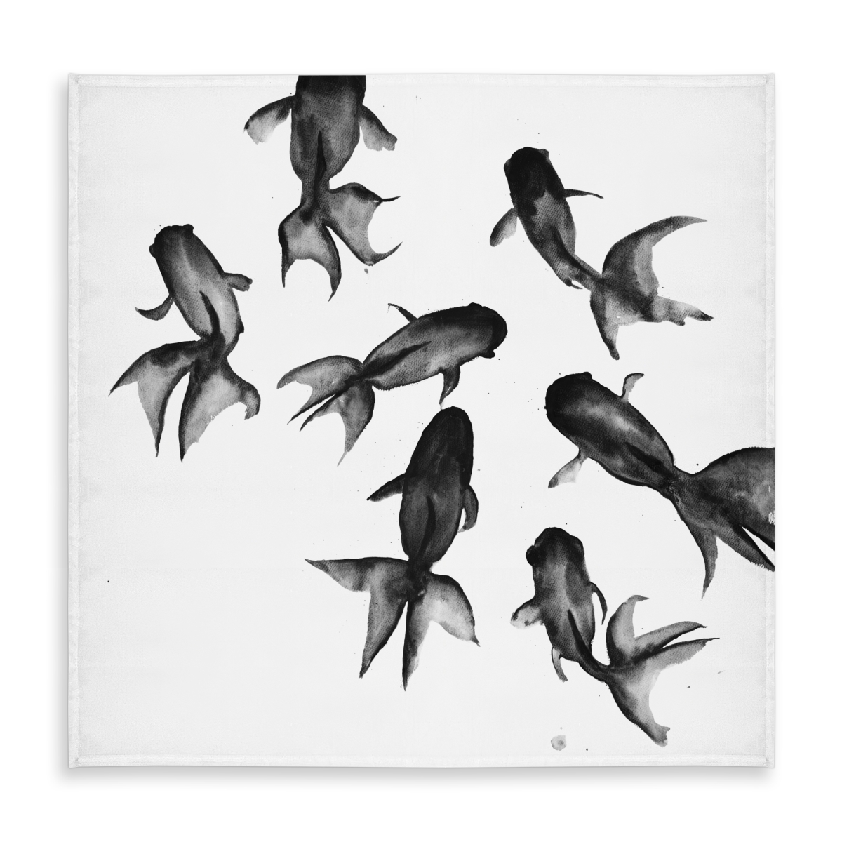 Picture of Begin Home Decor C1TC58587HZY0Y 58 x 58 in. Small Black Fishes Tablecloth - Indoor & Outdoor Home Decor