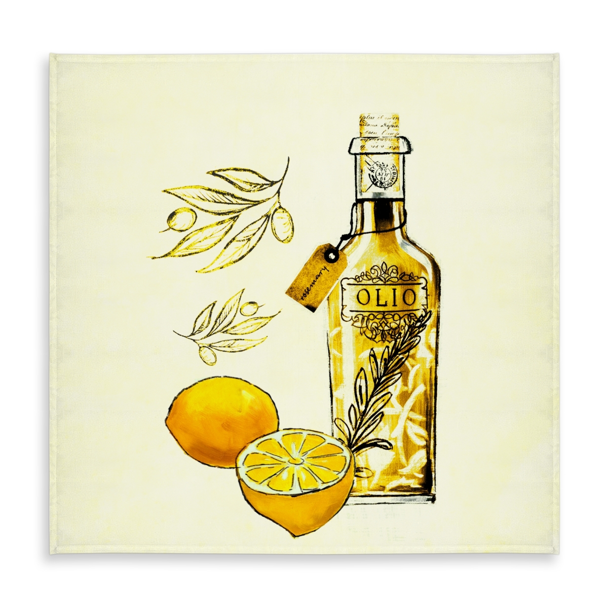 Picture of Begin Home Decor C1TC5858PRFE4M 58 x 58 in. Olive Oil & Lemons Tablecloth - Indoor & Outdoor Home Decor