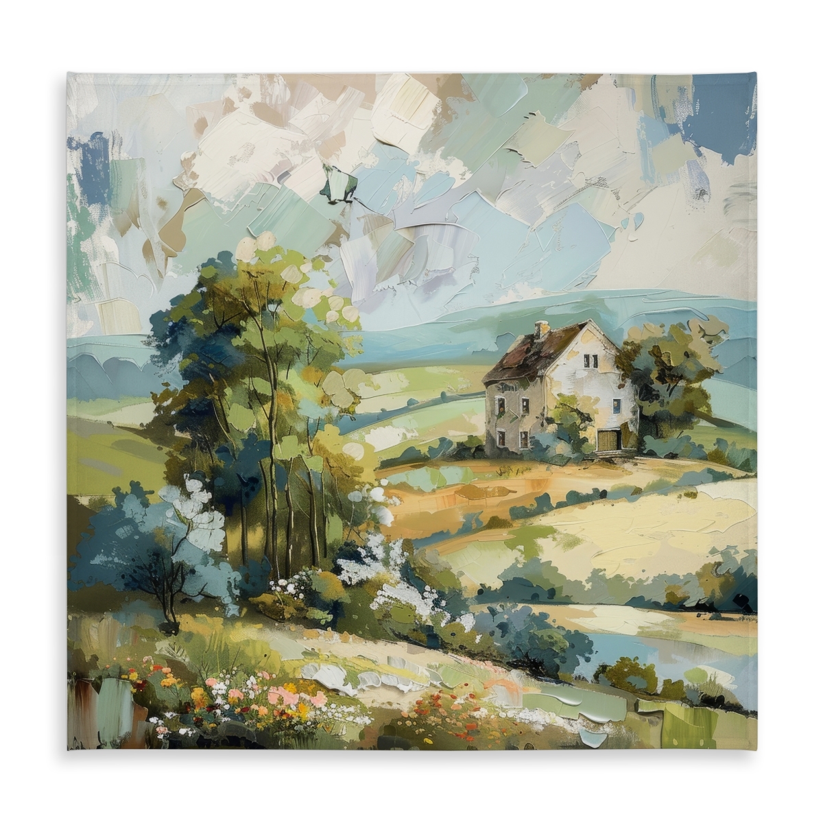 Picture of Begin Home Decor C1TC5858EQ1GCT 58 x 58 in. On the Plain Tablecloth - Indoor & Outdoor - Home Decor Essential