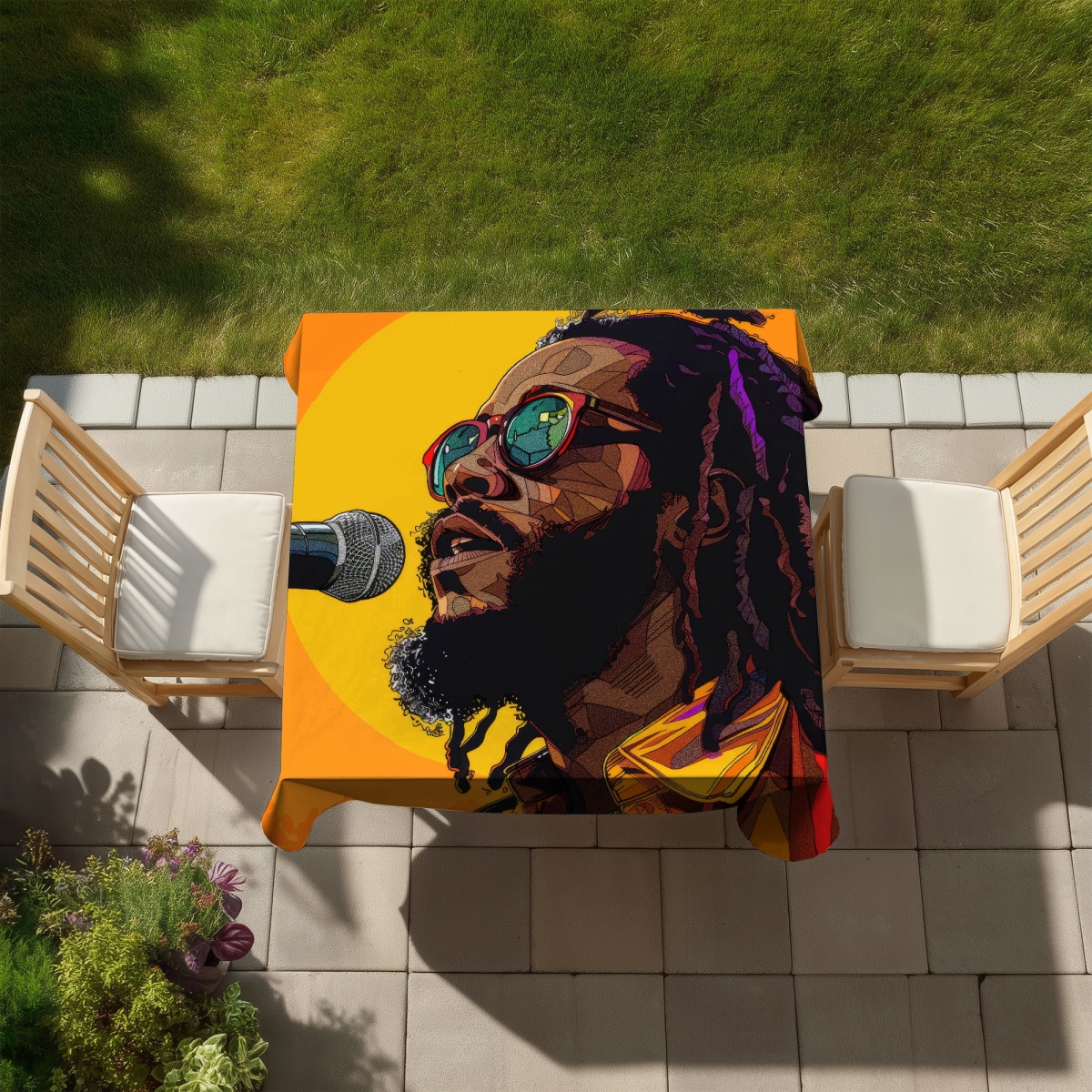 Picture of Begin Home Decor C1TC58584YZYHA 58 x 58 in. Sing Indoor & Outdoor Tablecloth - Home Decor Essential
