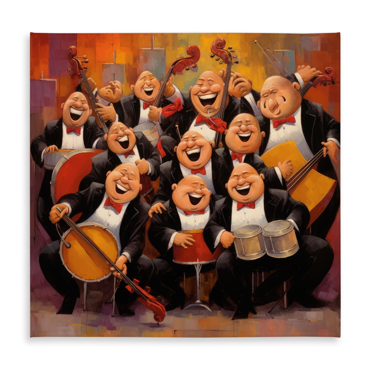 Picture of Begin Home Decor C1TC585881M1QY 58 x 58 in. Music Band Abstract Tablecloth - Indoor & Outdoor Home Decor