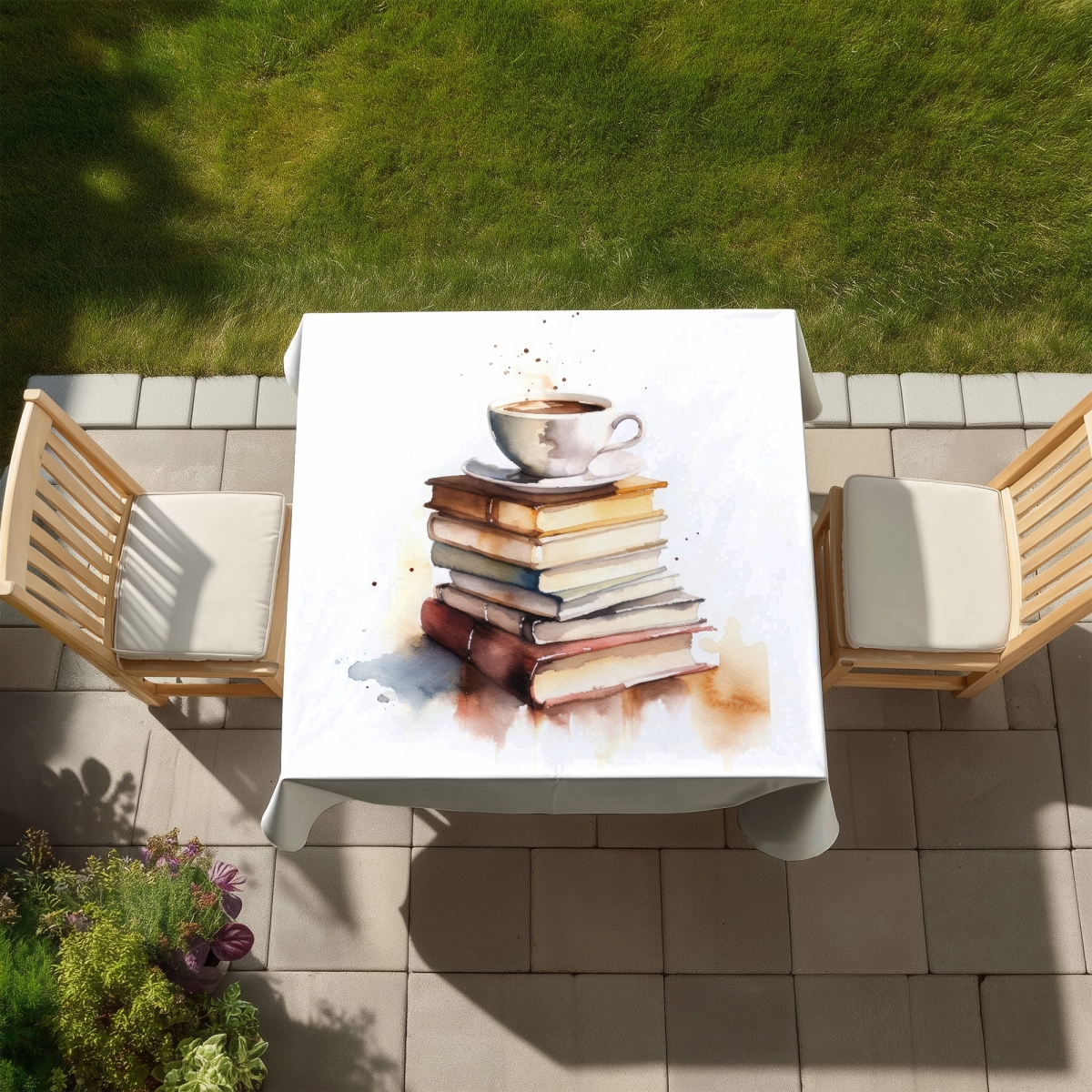 Picture of Begin Home Decor C1TC5858KTXQF9 58 x 58 in. Relaxing Coffee Tablecloth - Indoor & Outdoor Home Decor