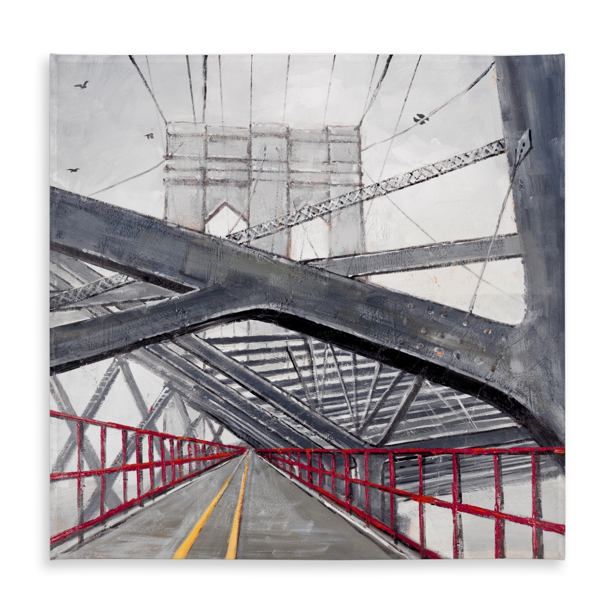 Picture of Begin Home Decor C1TC5858V64YF5 58 x 58 in. Under the Brooklyn Bridge Tablecloth - Indoor & Outdoor Decor