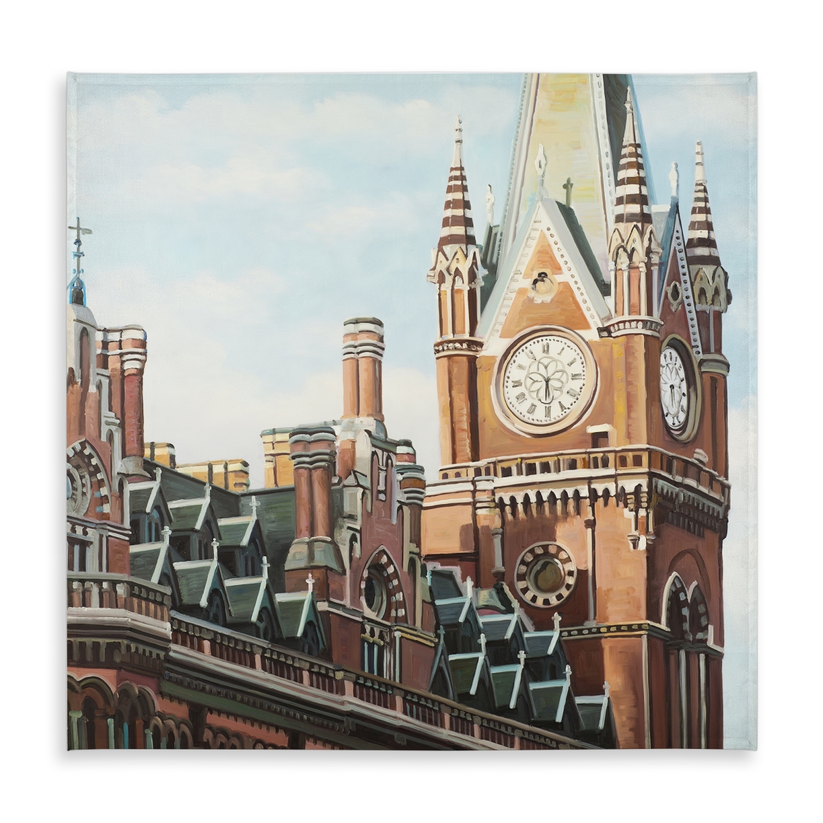 Picture of Begin Home Decor C1TC5858P66EDY 58 x 58 in. St Pancras Station Tablecloth - Indoor & Outdoor Home Decor
