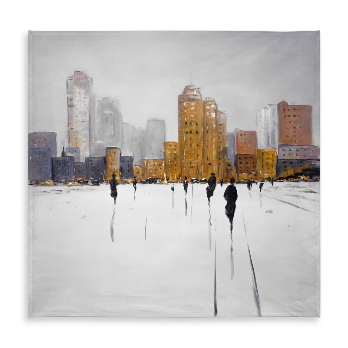 Picture of Begin Home Decor C1TC5858AMGK4C 58 x 58 in. City on the Horizon - Gray Indoor & Outdoor Tablecloth for Home Decor