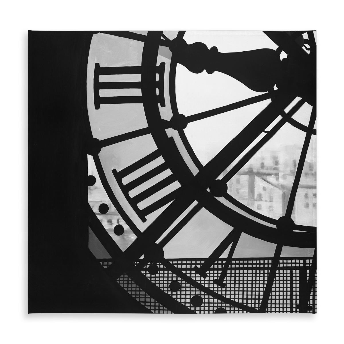 Picture of Begin Home Decor C1TC5858H9K8YD 58 x 58 in. White Monochrome Tablecloth - Orsay Museum Clock Decor