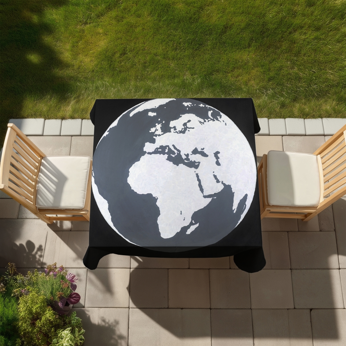 Picture of Begin Home Decor C1TC5858AEHU4A 58 x 58 in. Earth Tablecloth - Bedroom & Outdoor Space Decor - Astronomy