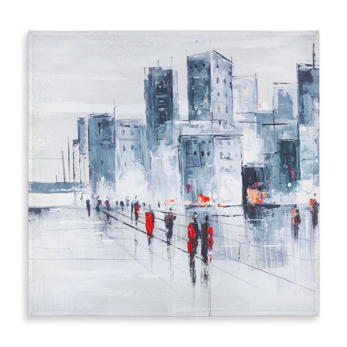 Picture of Begin Home Decor C1TC5858CPBVMI 58 x 58 in. Walk in the City Tablecloth - Indoor & Outdoor Home Decor