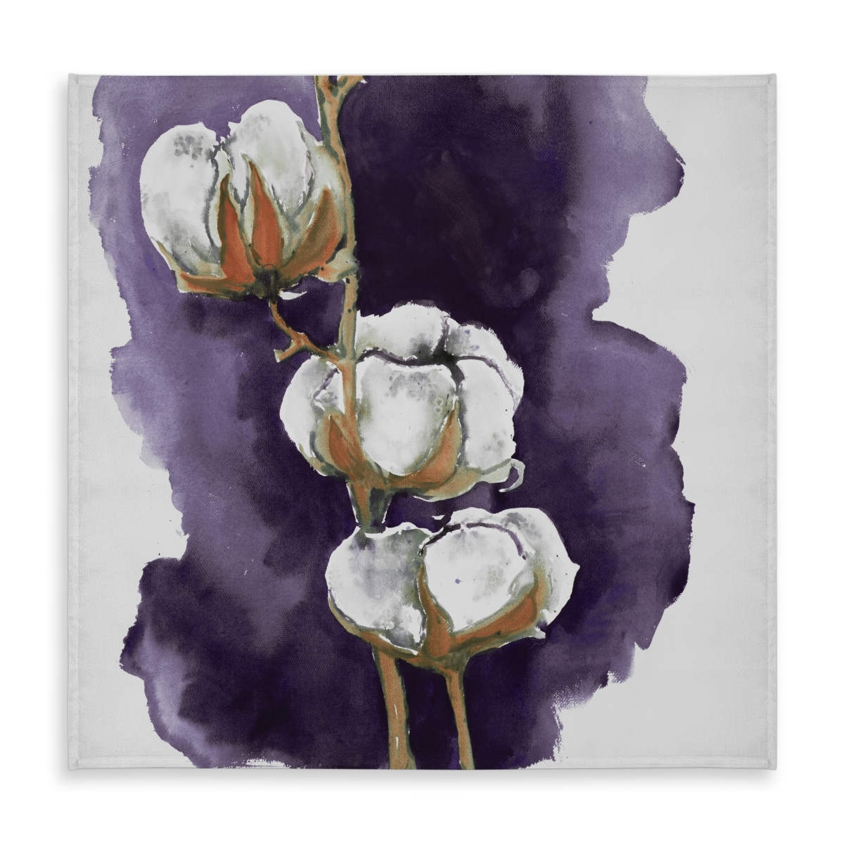 Picture of Begin Home Decor C1TC58581VNULU 58 x 58 in. Watercolor Purple Cotton Flowers Tablecloth - Home Decor