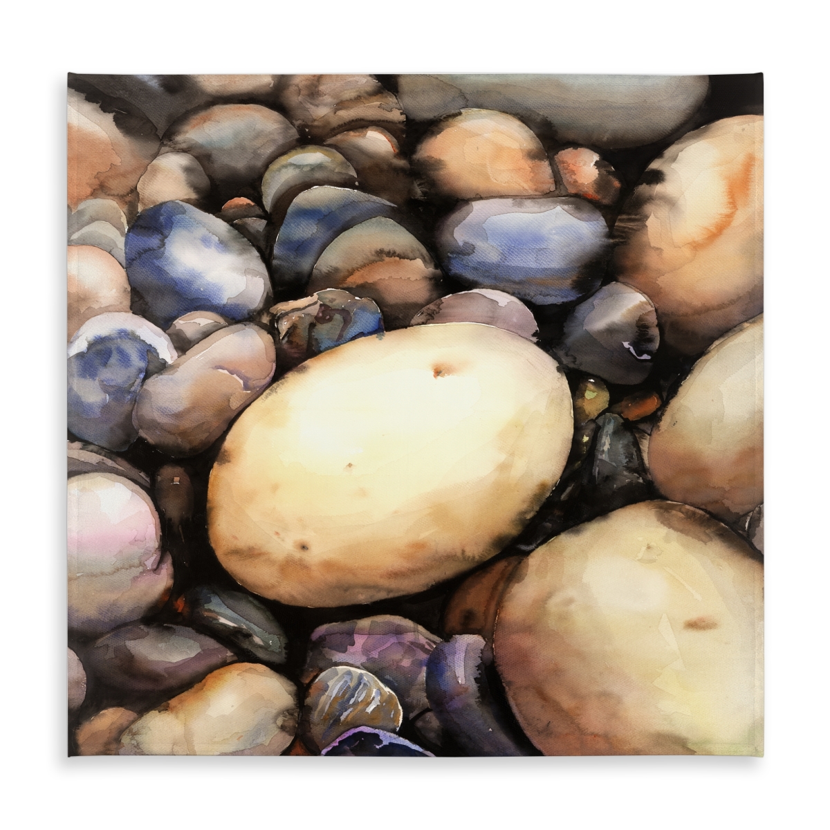 Picture of Begin Home Decor C1TC58589FKEOW 58 x 58 in. Beach Pebbles Blue Tablecloth - Indoor & Outdoor Home Decor