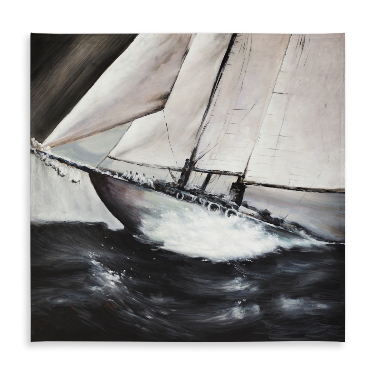 Picture of Begin Home Decor C1TC5858R4PTOA 58 x 58 in. Bedroom Boat Coastal Tablecloth - Boat in A Storm Decor