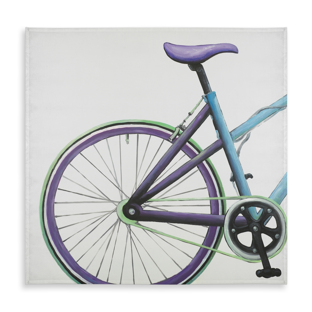 Picture of Begin Home Decor C1TC5858BKQ6S4 58 x 58 in. Blue & Purple Bike Tablecloth - Indoor & Outdoor Home Decor