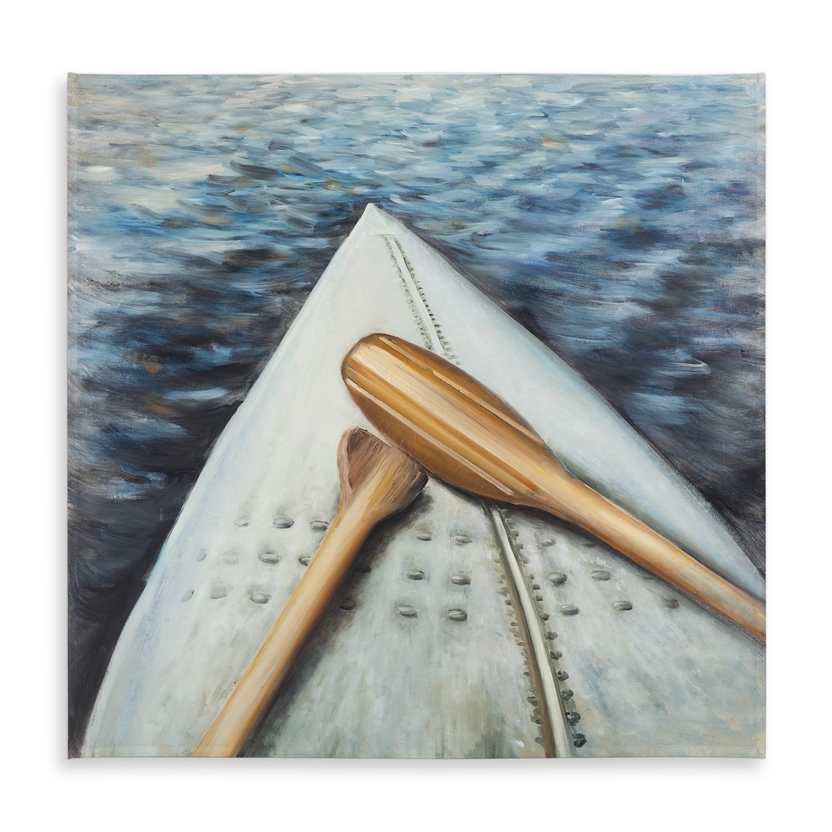 Picture of Begin Home Decor C1TC5858UXO9WM 58 x 58 in. Canoe Adventure Blue Tablecloth - Indoor & Outdoor Home Decor