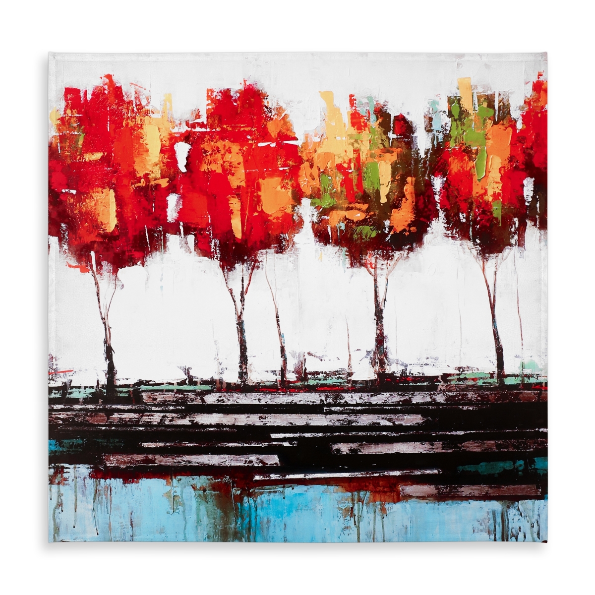 Picture of Begin Home Decor C1TC5858NTZZA2 58 x 58 in. Blue Industrial Tree Tablecloth - Indoor Outdoor Home Decor