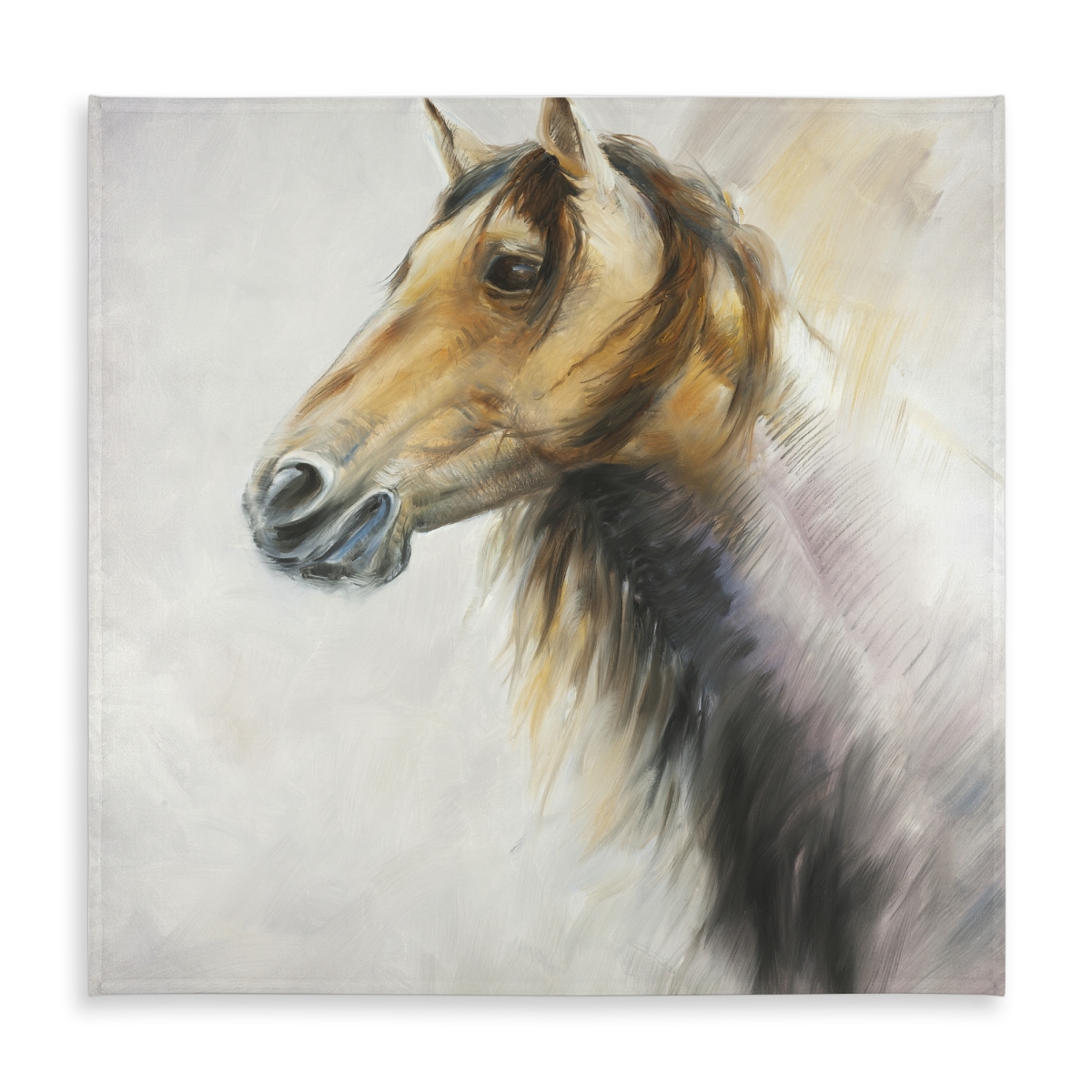 Picture of Begin Home Decor C1TC5858U2XDO0 58 x 58 in. Wild Horse Tablecloth - Brown Farm Animals Decor - Indoor & Outdoor