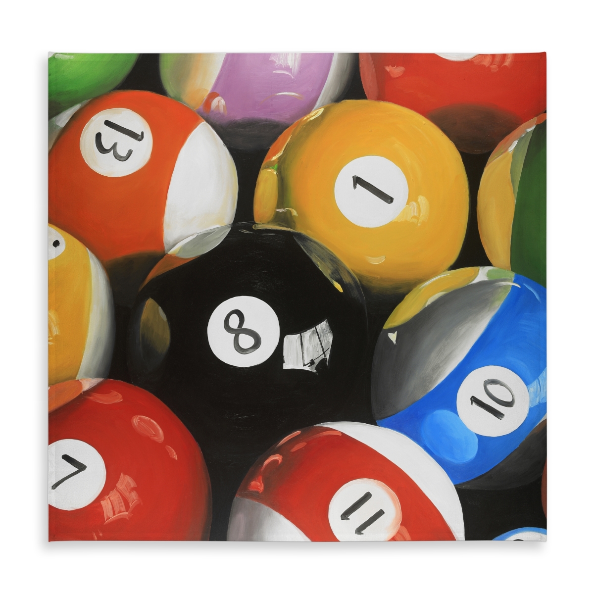 Picture of Begin Home Decor C1TC5858CR0NOD 58 x 58 in. Pool Balls Closeup Tablecloth - Indoor & Outdoor Home Decor