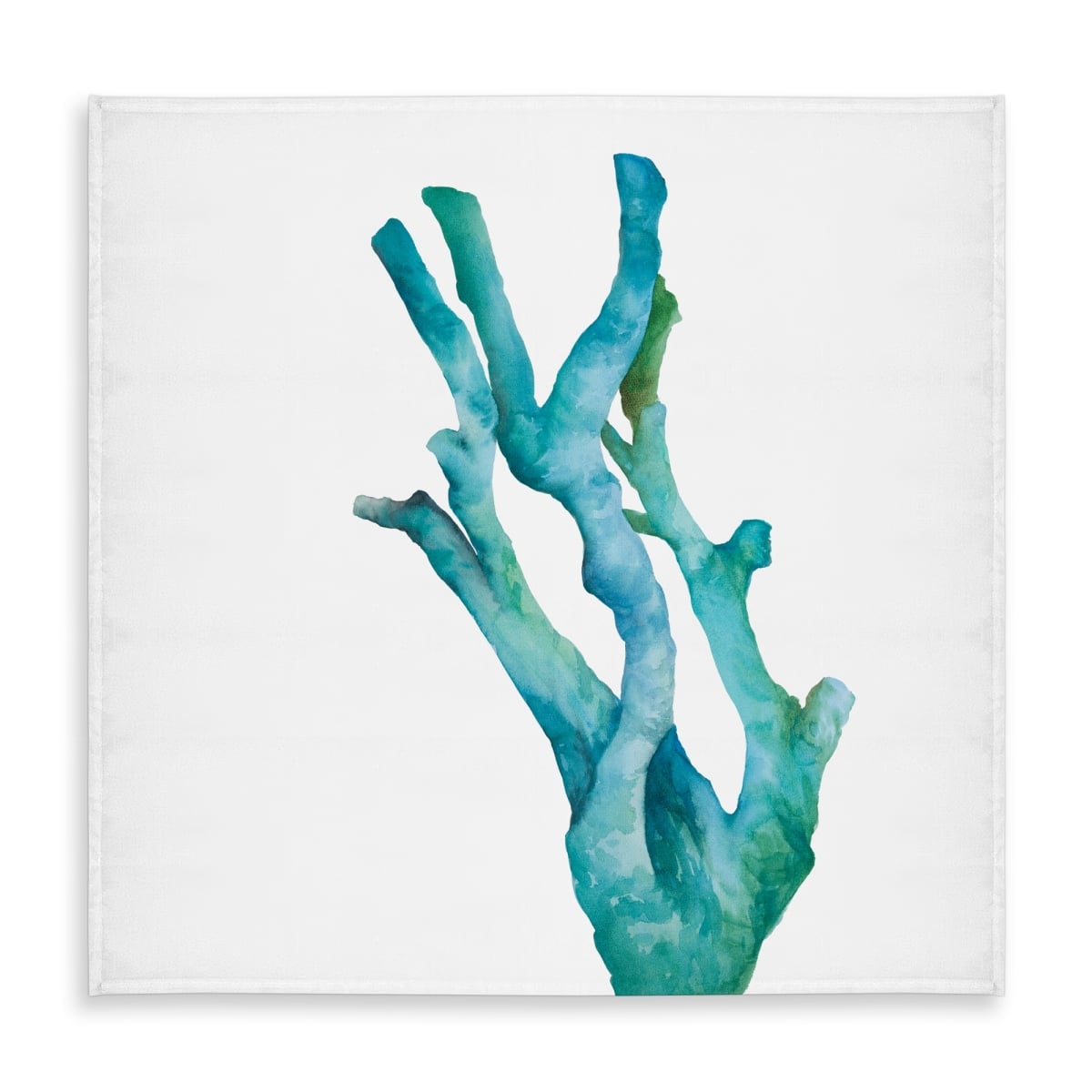 Picture of Begin Home Decor C1TC5858HCVWE7 58 x 58 in. Blue Botanical Coastal Tablecloth - Small Watercolor Sea Coral