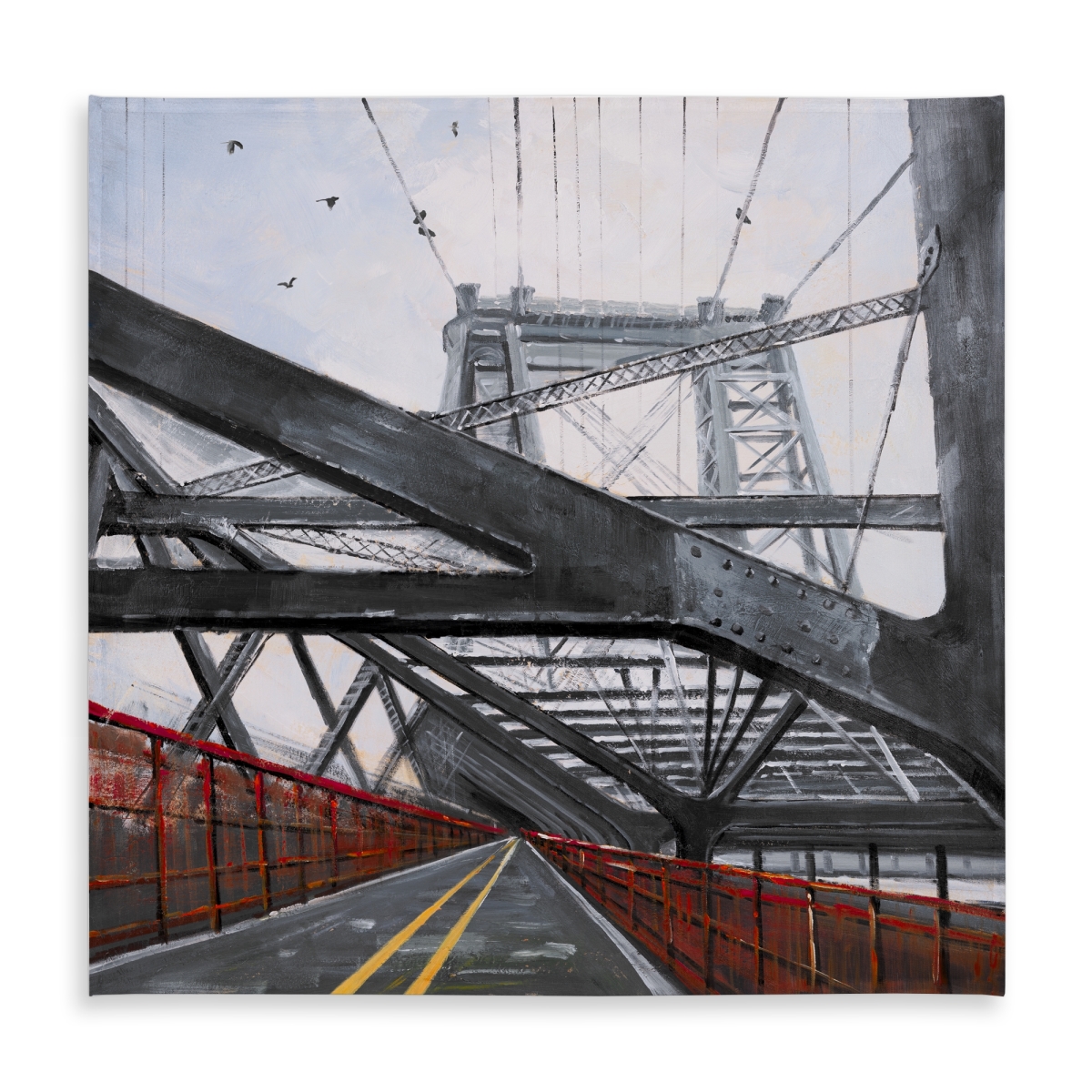 Picture of Begin Home Decor C1TC585843GOOF 58 x 58 in. Bridge Architecture Gray Tablecloth - Indoor & Outdoor Decor