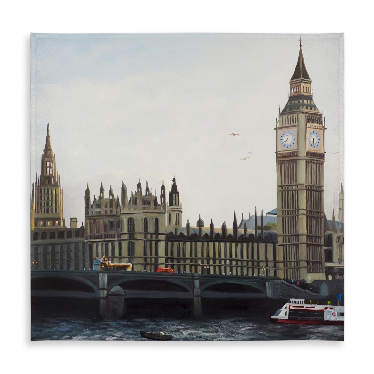 Picture of Begin Home Decor C1TC5858GXJJ9M 58 x 58 in. Contemporary Big Ben Tablecloth - Indoor & Outdoor Home Decor