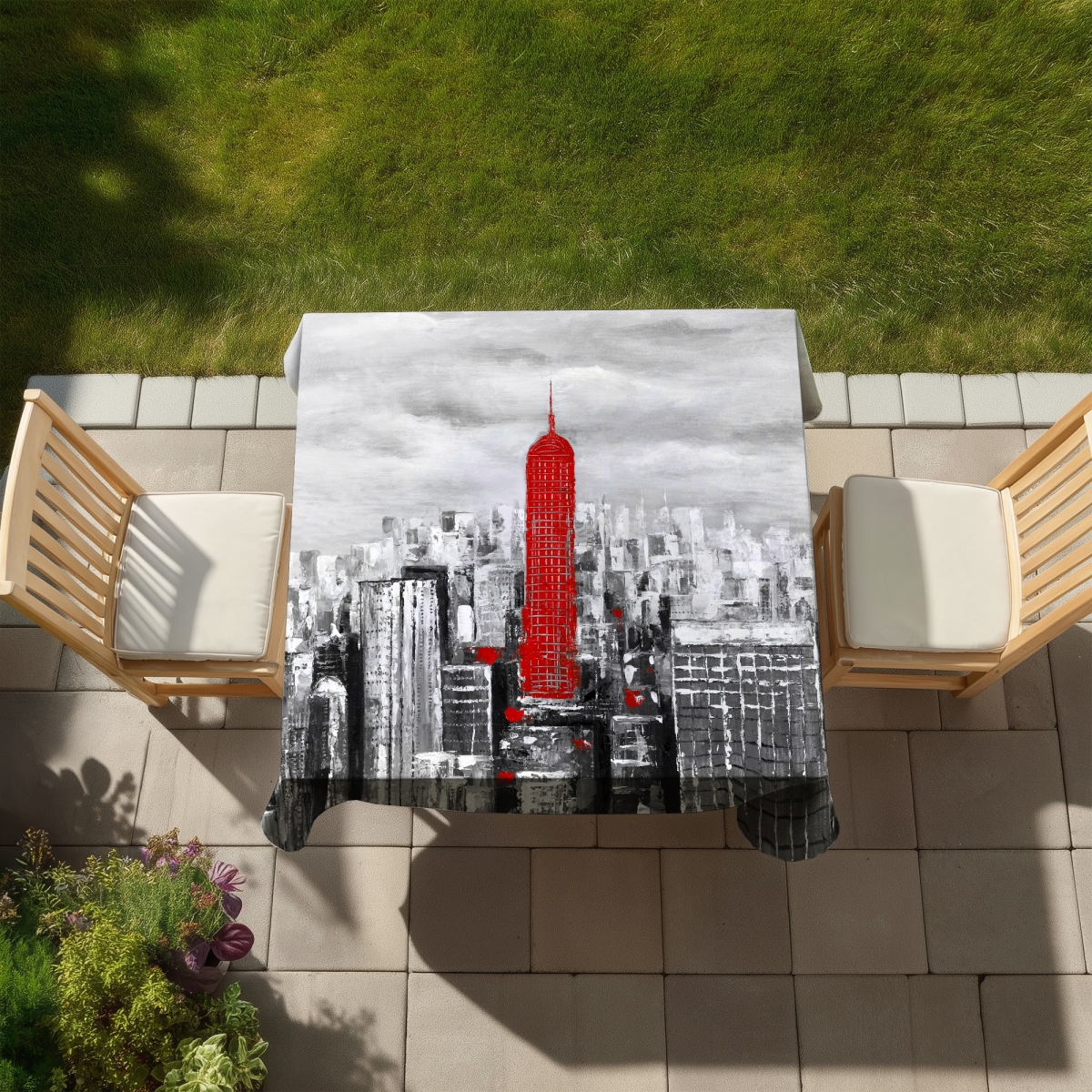 Picture of Begin Home Decor C1TC5858AW6RX6 58 x 58 in. Empire State Building Tablecloth - Home Decor Indoor & Outdoor