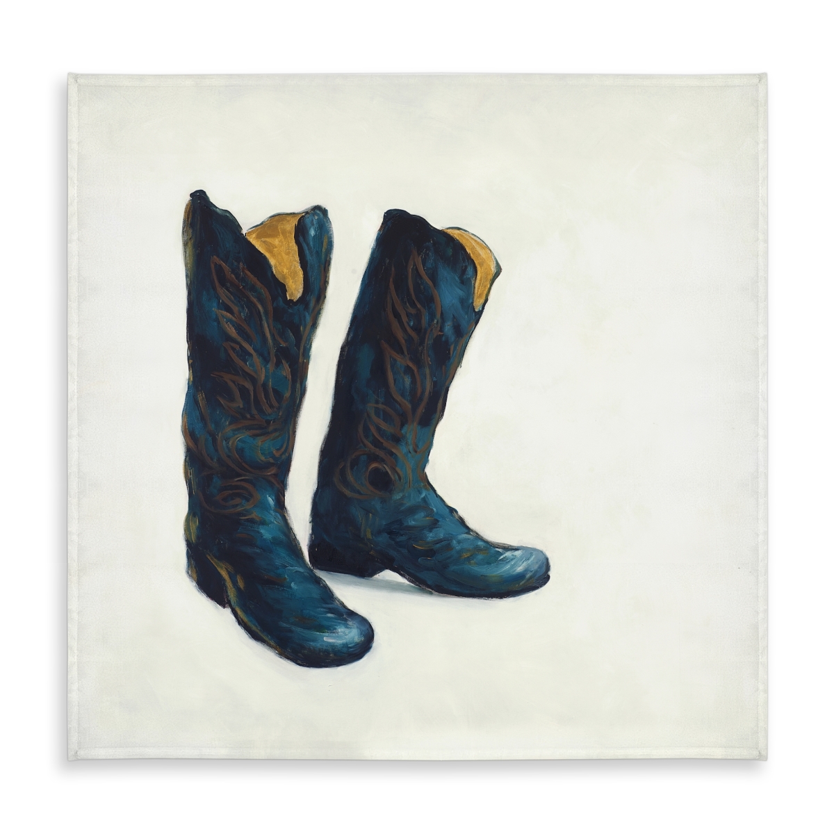 Picture of Begin Home Decor C1TC5858YX8VJS 58 x 58 in. Leather Cowboy Boots Tablecloth - Blue Fashion Decor