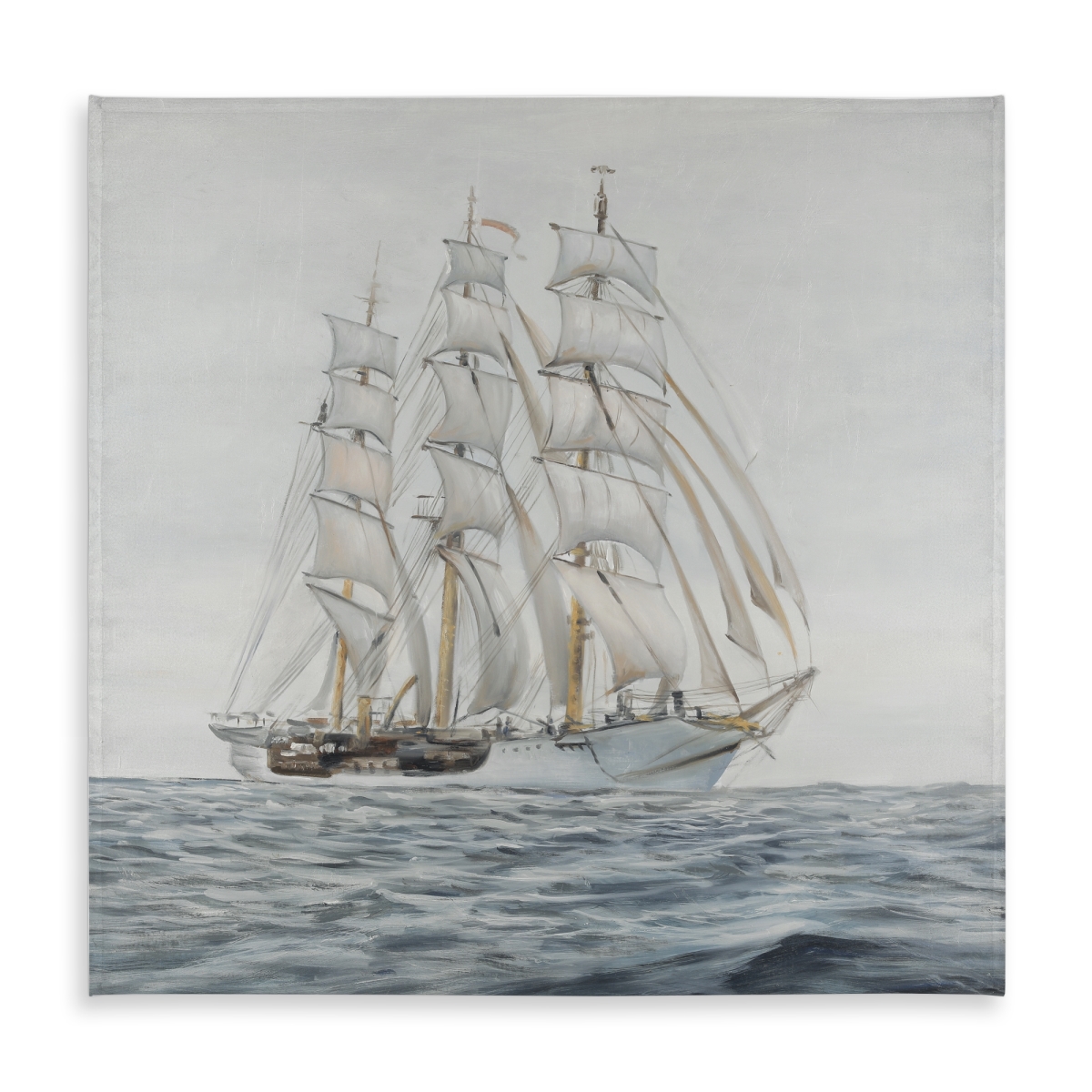 Picture of Begin Home Decor C1TC58583O2X6Z 58 x 58 in. White Coastal Boat Tablecloth - Indoor & Outdoor Home Decor