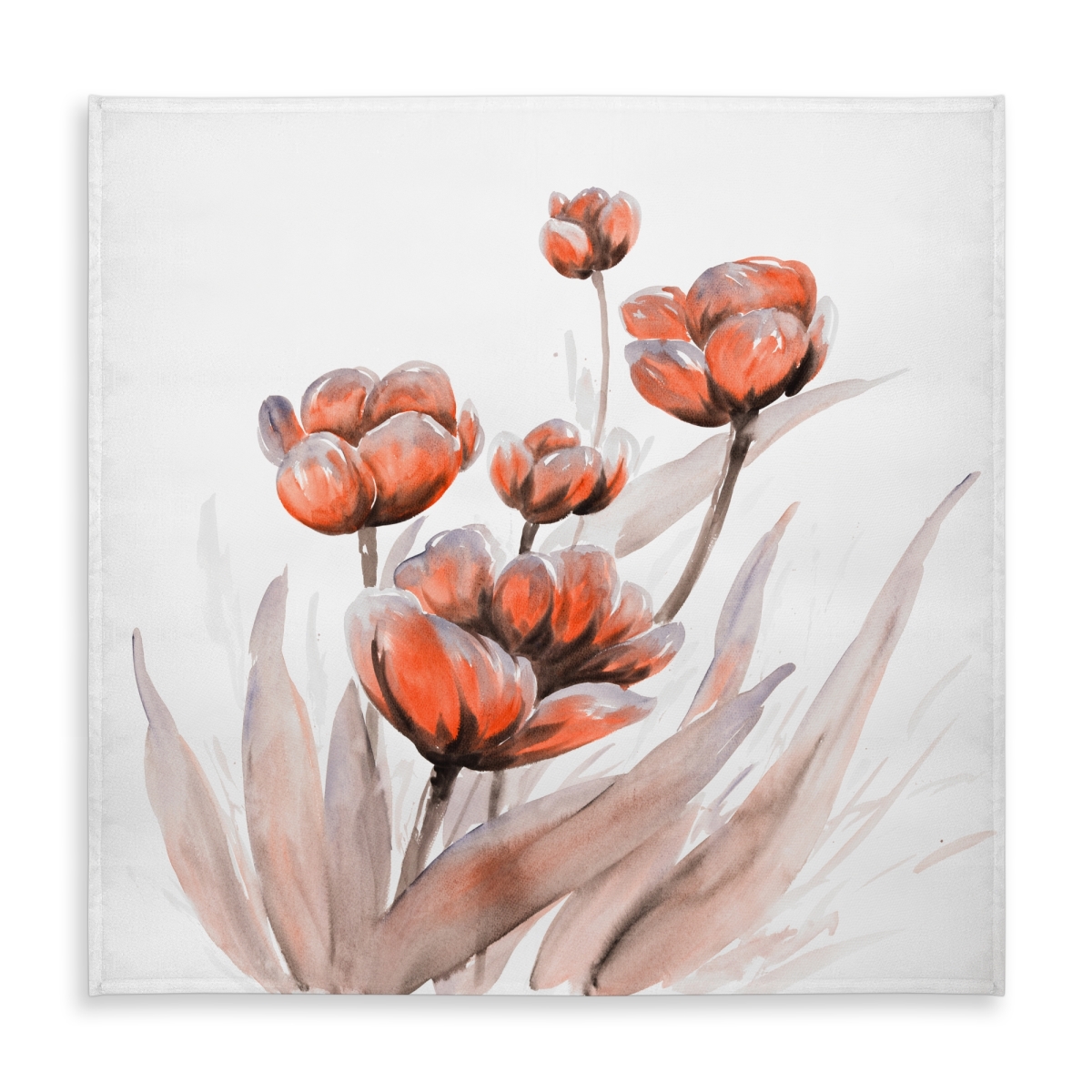 Picture of Begin Home Decor C1TC585883JFLY 58 x 58 in. White Botanical Tablecloth - Watercolor Wild Flowers Decor