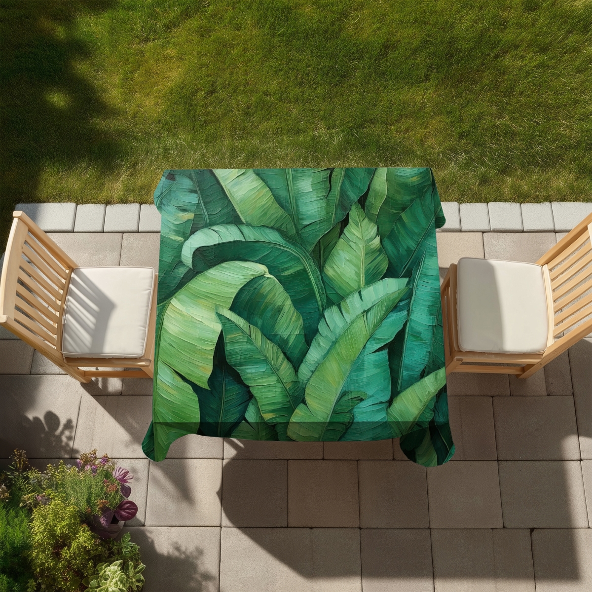 Picture of Begin Home Decor C1TC58585B2FC3 58 x 58 in. Dense Leaves Tablecloth - Indoor & Outdoor Home Decor