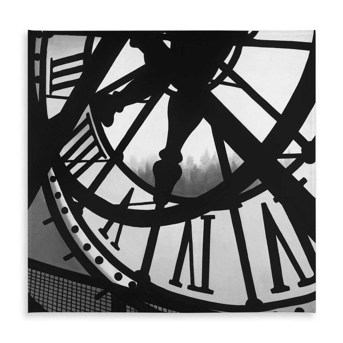 Picture of Begin Home Decor C1TC5858PYH7JW 58 x 58 in. White Bedroom Monochrome Tablecloth - Giant Clock Home Decor