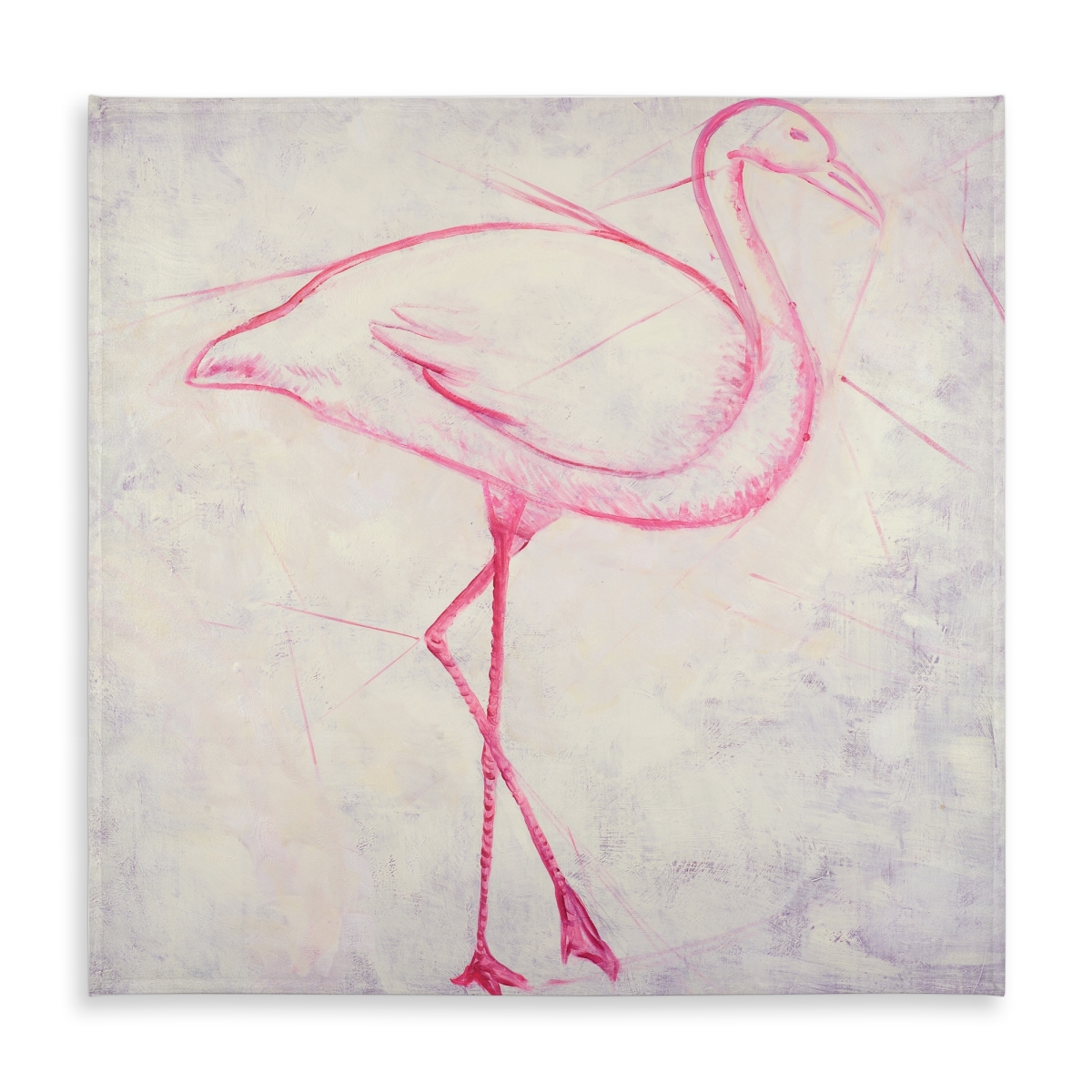 Picture of Begin Home Decor C1TC5858SM8X1S 58 x 58 in. Flamingo Sketch Tablecloth - Exotic Gray Indoor & Outdoor Decor