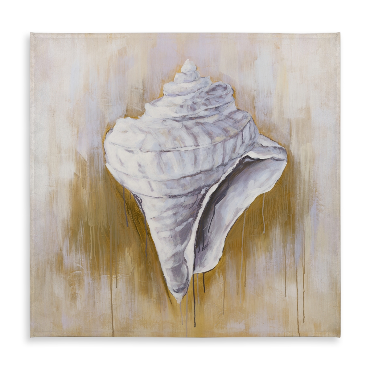 Picture of Begin Home Decor C1TC58584L59GI 58 x 58 in. Conical Shell White Tablecloth - Indoor & Outdoor Home Decor