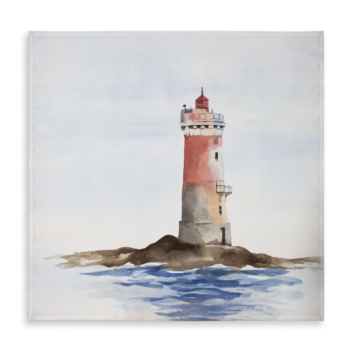 Picture of Begin Home Decor C1TC58589F0X0W 58 x 58 in. Coastal Bedroom Tablecloth - French Phare Les Pierres Noires