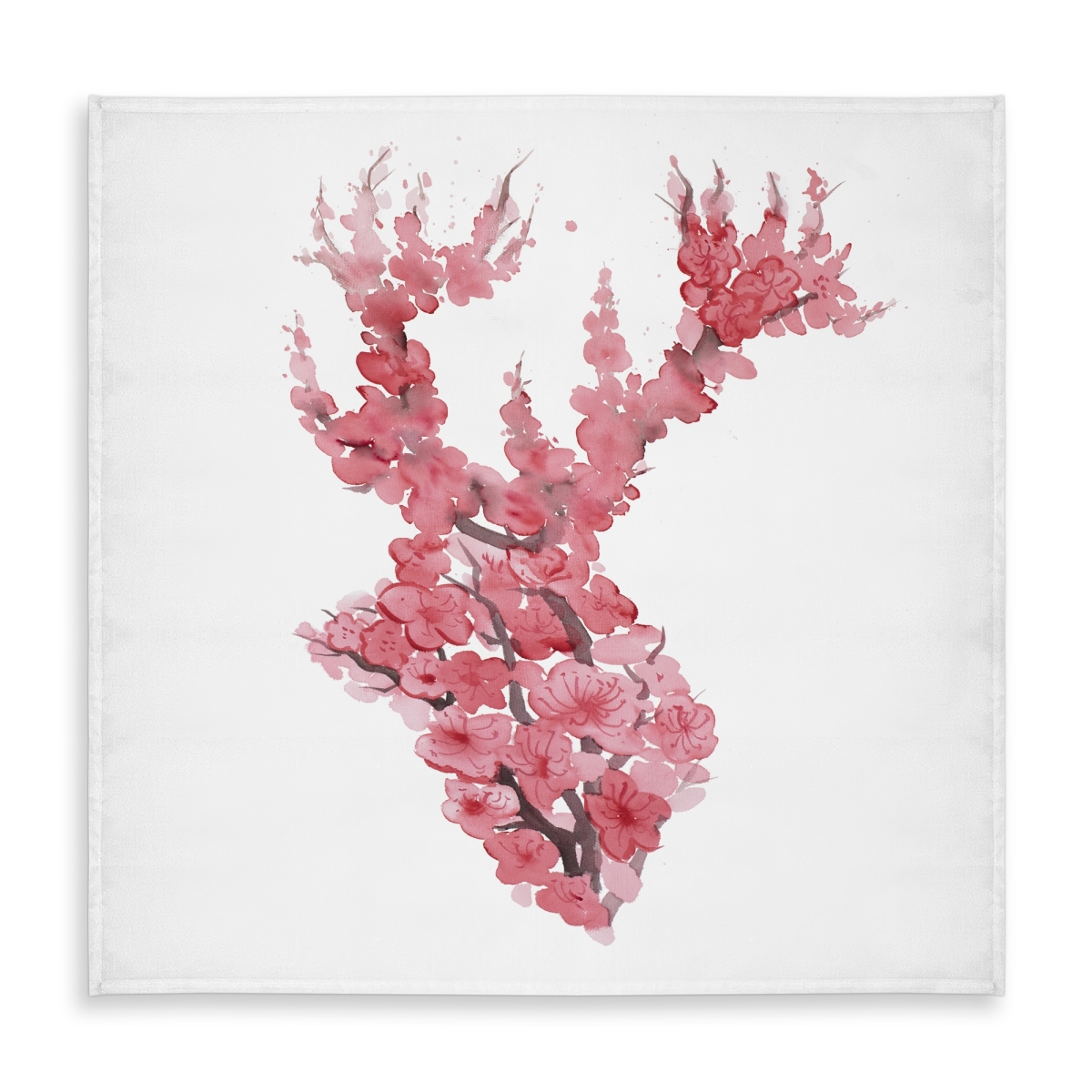 Picture of Begin Home Decor C1TC58586RTGKK 58 x 58 in. Deer Pink Asian Tablecloth - Deer with Cherry Blossom Decor