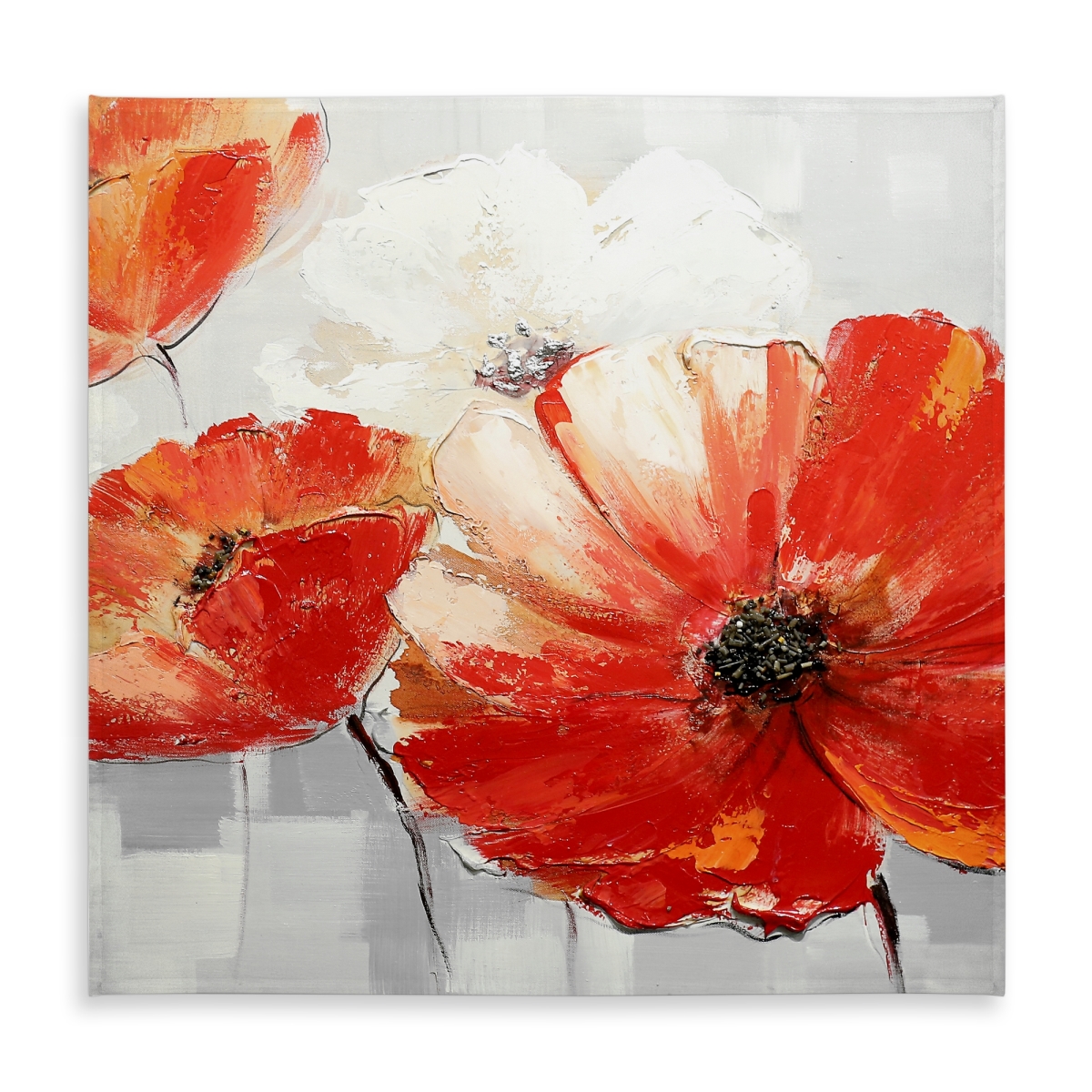 Picture of Begin Home Decor C1TC5858A1XJCX 58 x 58 in. Abstract Red Wild Flowers Tablecloth - Indoor & Outdoor Decor
