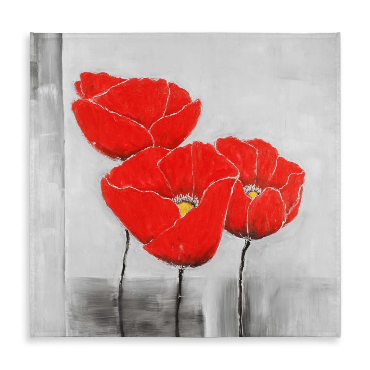Picture of Begin Home Decor C1TC5858QSPXC9 58 x 58 in. Three Poppies Floral Tablecloth - Indoor & Outdoor Home Decor