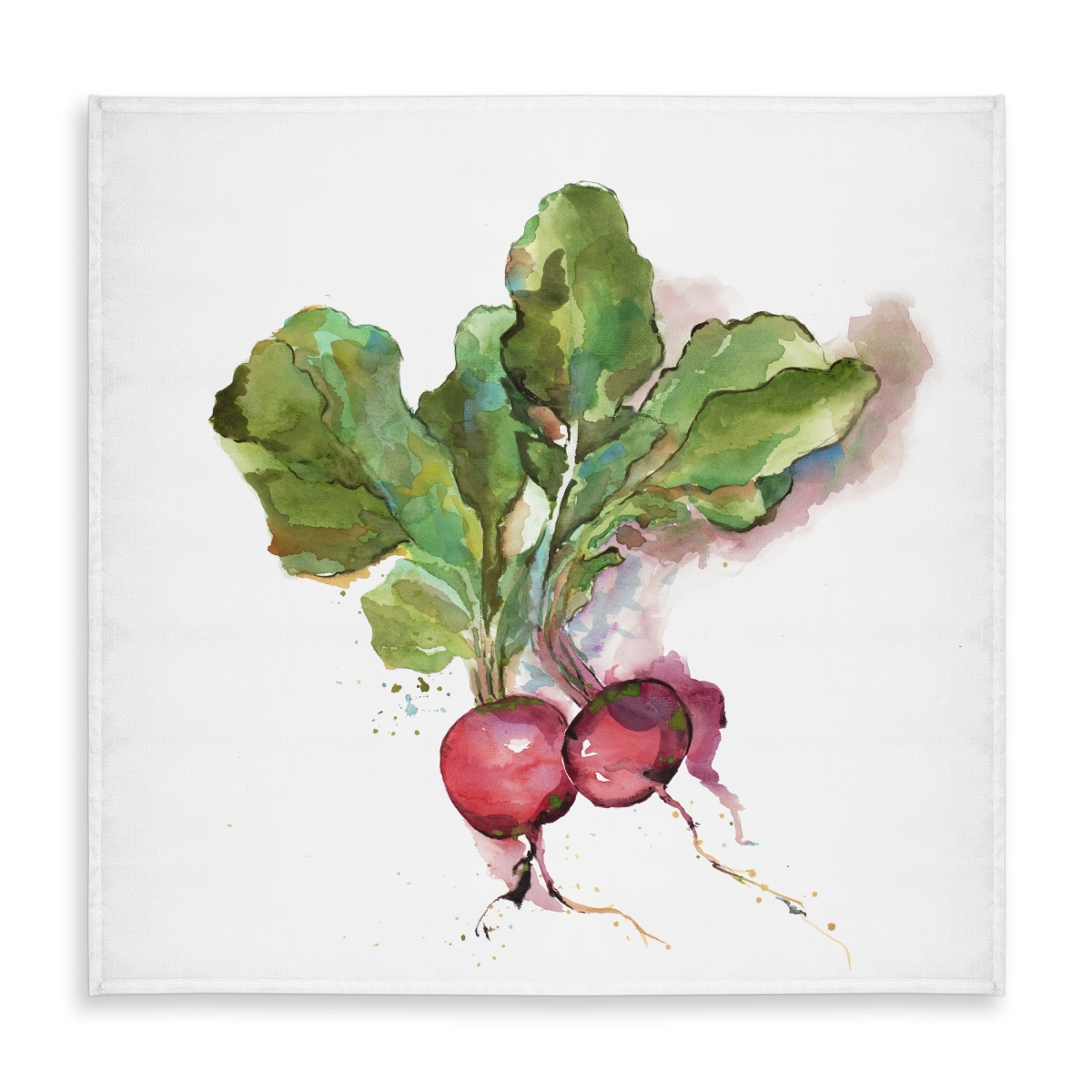 Picture of Begin Home Decor C1TC5858SQI9T5 58 x 58 in. Watercolor Radish Tablecloth - Indoor & Outdoor Home Decor