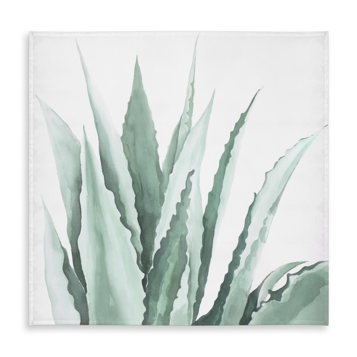 Picture of Begin Home Decor C1TC5858PBD0C3 58 x 58 in. Watercolor Agave Plant Tablecloth - Leaves White Exotic Decor